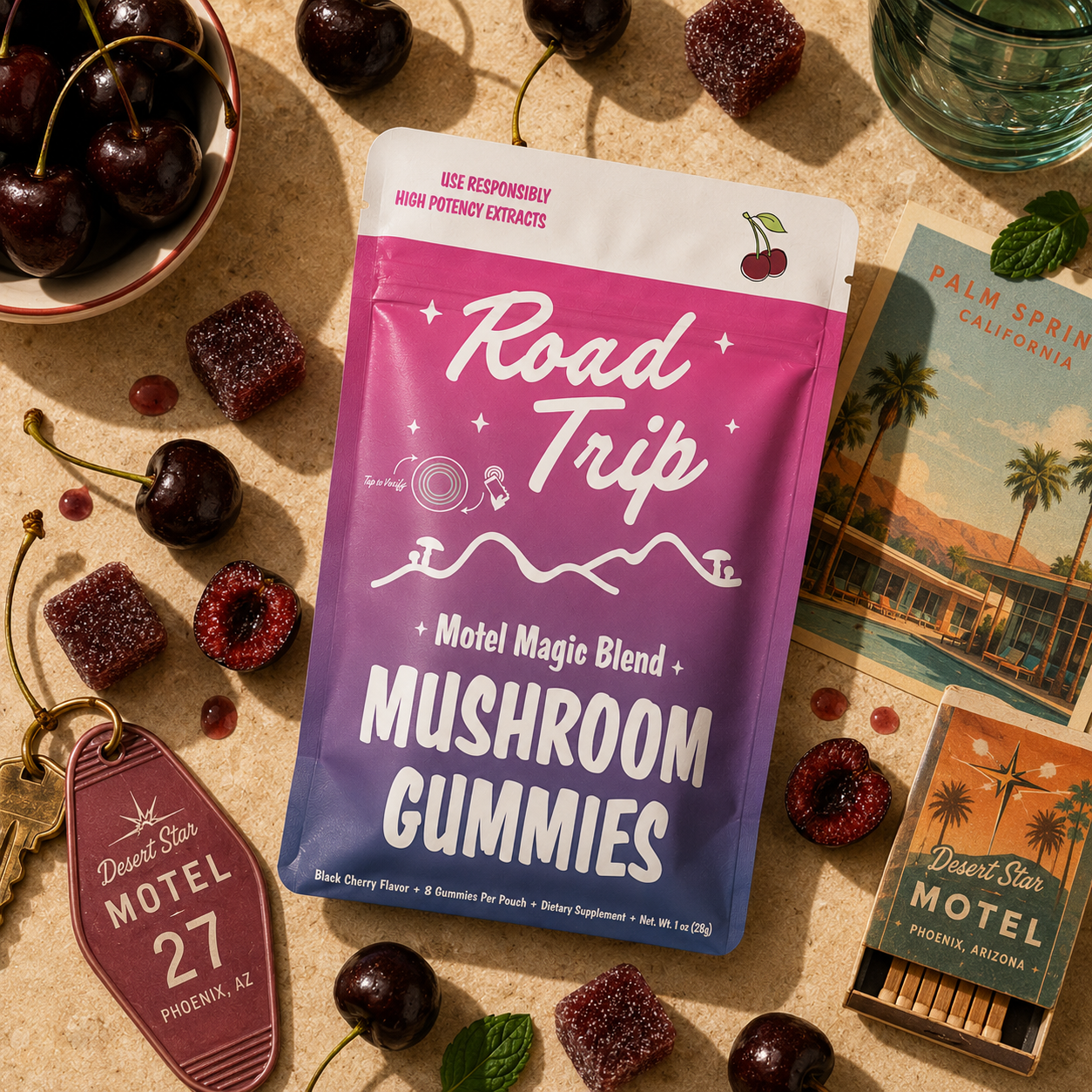 Motel Magic Mushroom Gummies - Black Cherry