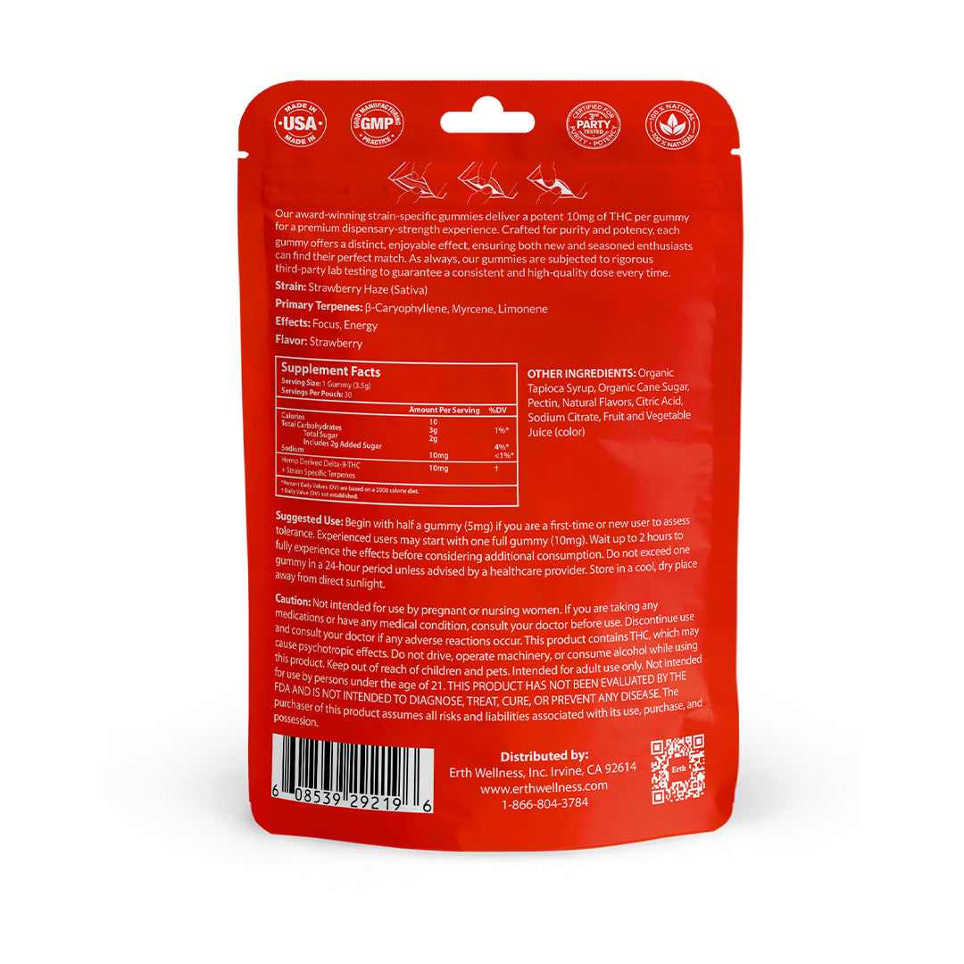 THC Gummies – Strawberry Haze (Focus)