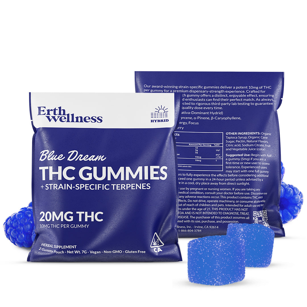 Δ9 THC Gummies – Blue Dream (Hybrid) | Strain Specific | Blue Raspberry (20mg Sample Pack)