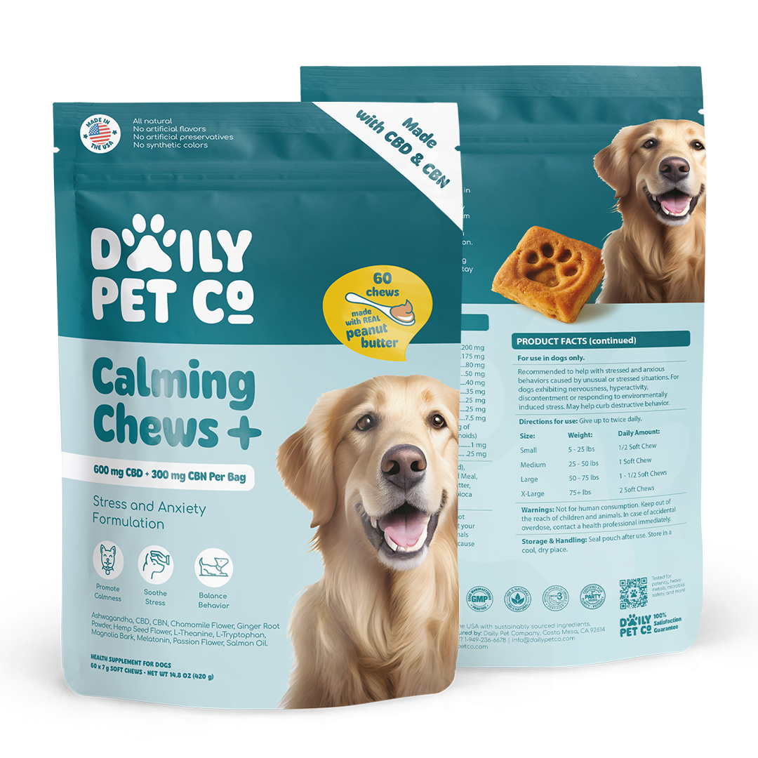 Calming Soft Chews+ for Dogs - 600mg CBD : 300mg CBN