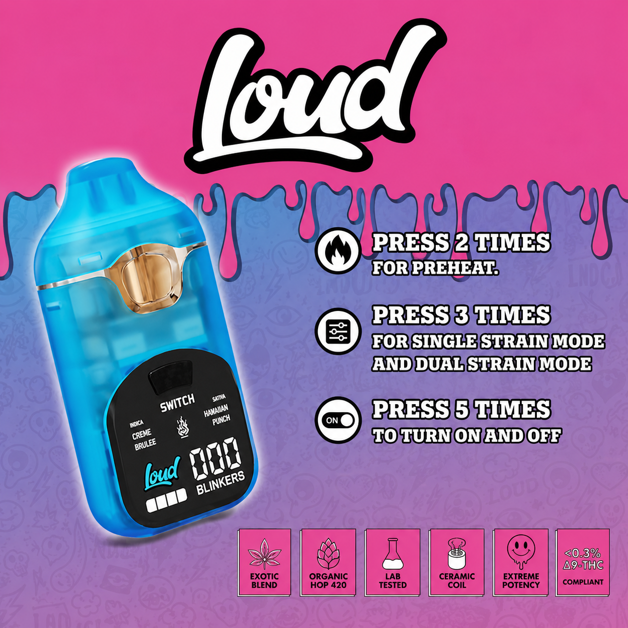 Loud THC-A Creme SWITCH Disposable – 3.5g