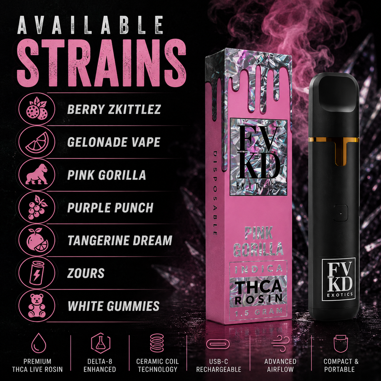 FVKD Minis THC-A Rosin Disposable – 1.5g