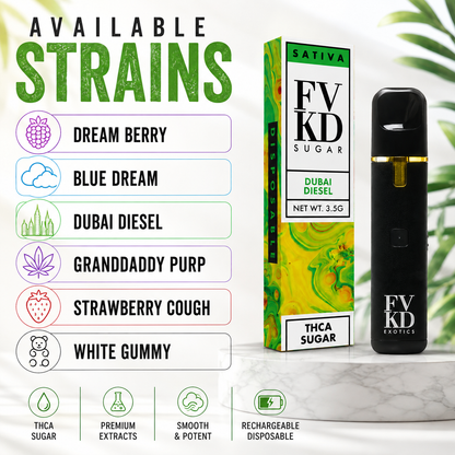 FVKD THC-A Sugar Disposable – 3.5g