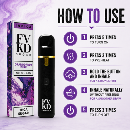 FVKD THC-A Sugar Disposable – 3.5g