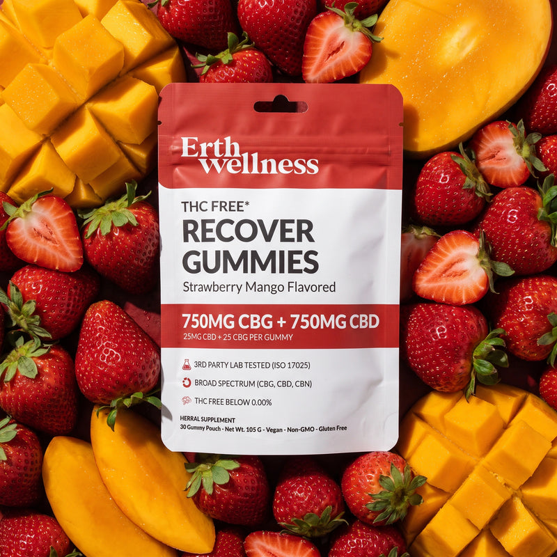 Recover Gummies – CBD + CBG (THC-Free) - Strawberry Mango (1500mg)