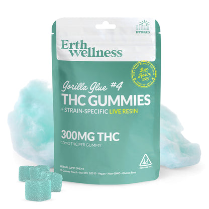 Δ9 THC Gummies – Gorilla Glue #4 (Hybrid) | Live Resin | Cotton Candy (300mg)