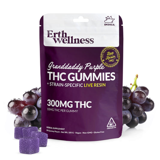 Δ9 THC Gummies – Granddaddy Purple (Indica) | Live Resin | Grape Berry (300mg)