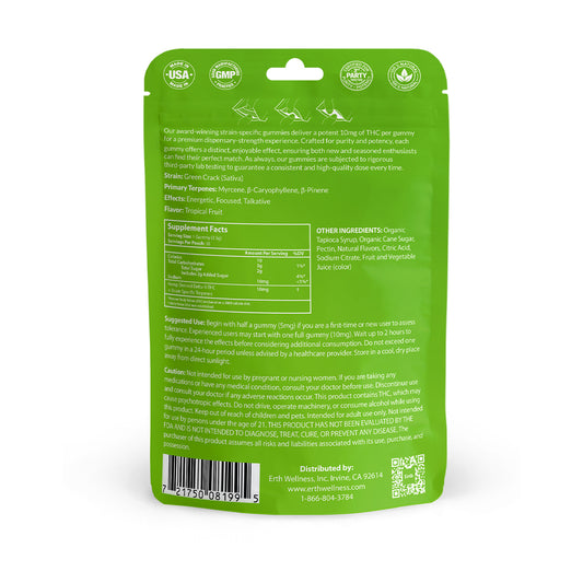 Δ9 THC Gummies – Green Crack (Sativa) | Strain Specific | Tropical Fruit (300mg)