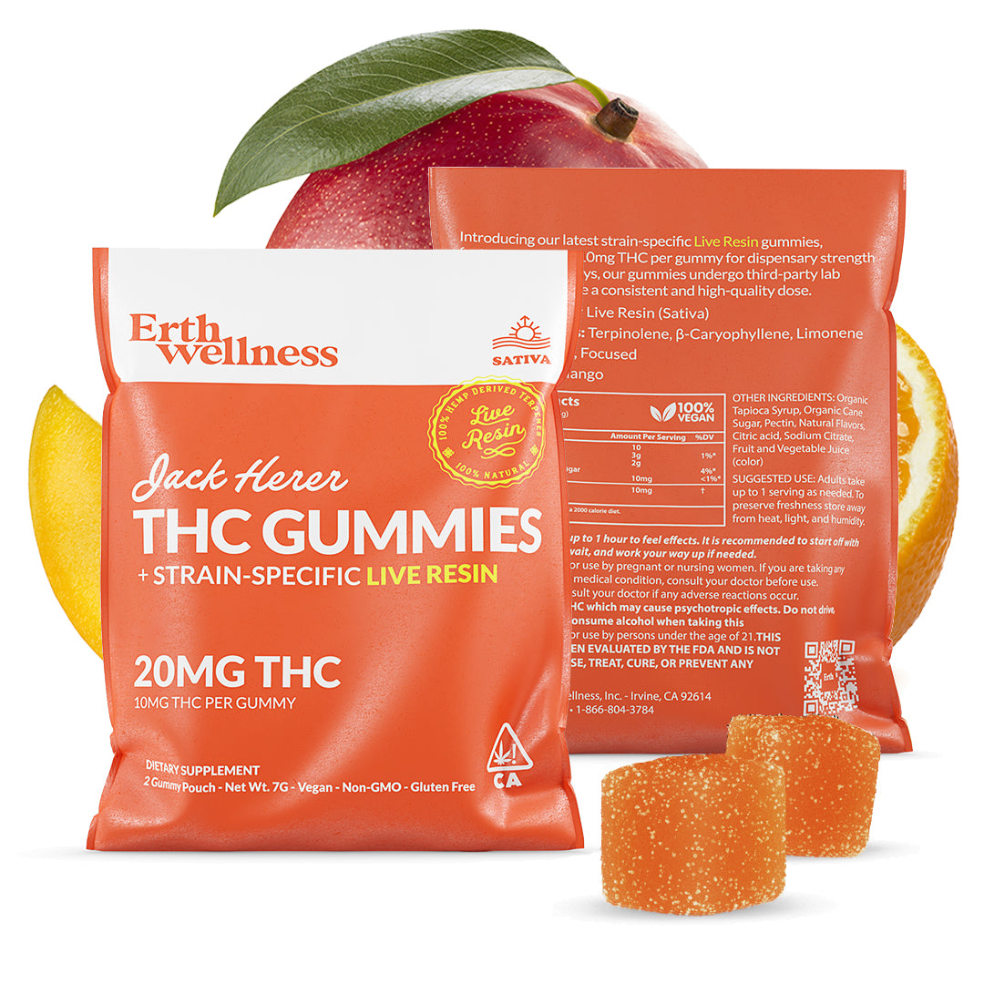 Δ9 THC Gummies – Jack Herer (Sativa) | Live Resin | Citrus Mango (20mg Sample Pack)