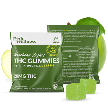 Δ9 THC Gummies – Northern Lights (Indica) | Live Resin | Green Apple (20mg Sample Pack)
