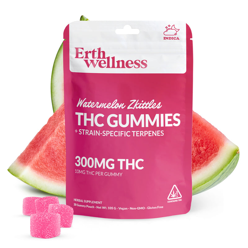 Δ9 THC Gummies – Watermelon Zkittles (Indica) | Strain Specific | Watermelon Candy (300mg)