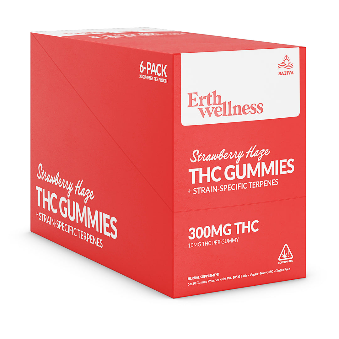 Δ9 THC Gummies – Strawberry Haze (Sativa) | Strain Specific | Strawberry (300mg)