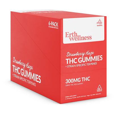 Δ9 THC Gummies – Strawberry Haze (Sativa) | Strain Specific | Strawberry (300mg)